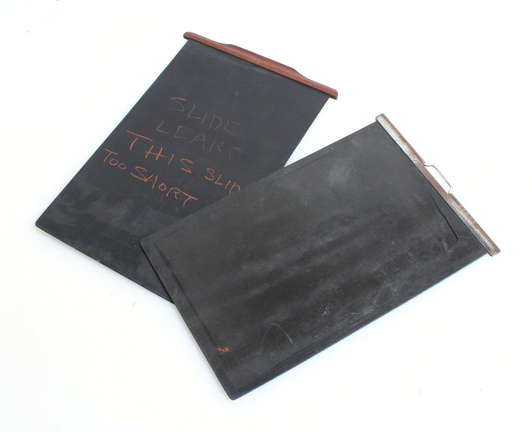 DARK SLIDES SET OF 2 5 1/4 X 8 AND 5 1/4 X 8 1/4 AS IS