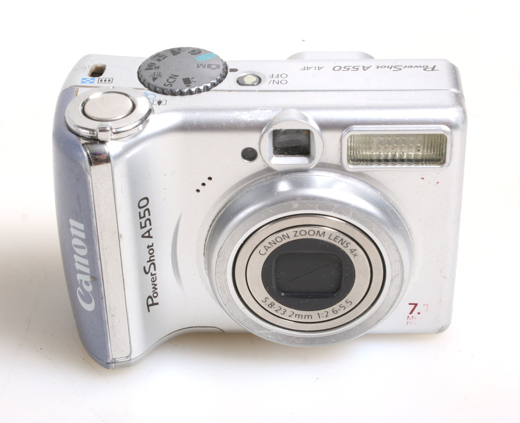 CANON POWERSHOT A550 DIGITAL P+S CAMERA WITH MANUAL + WIDE ANGLE ADAPTER
