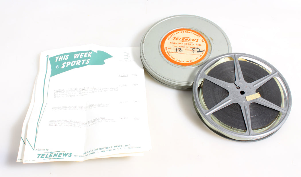 16MM MOVIE FILM IN CAN 1961 MUSCLE MEN, FOOTBALL, AUTO RACING