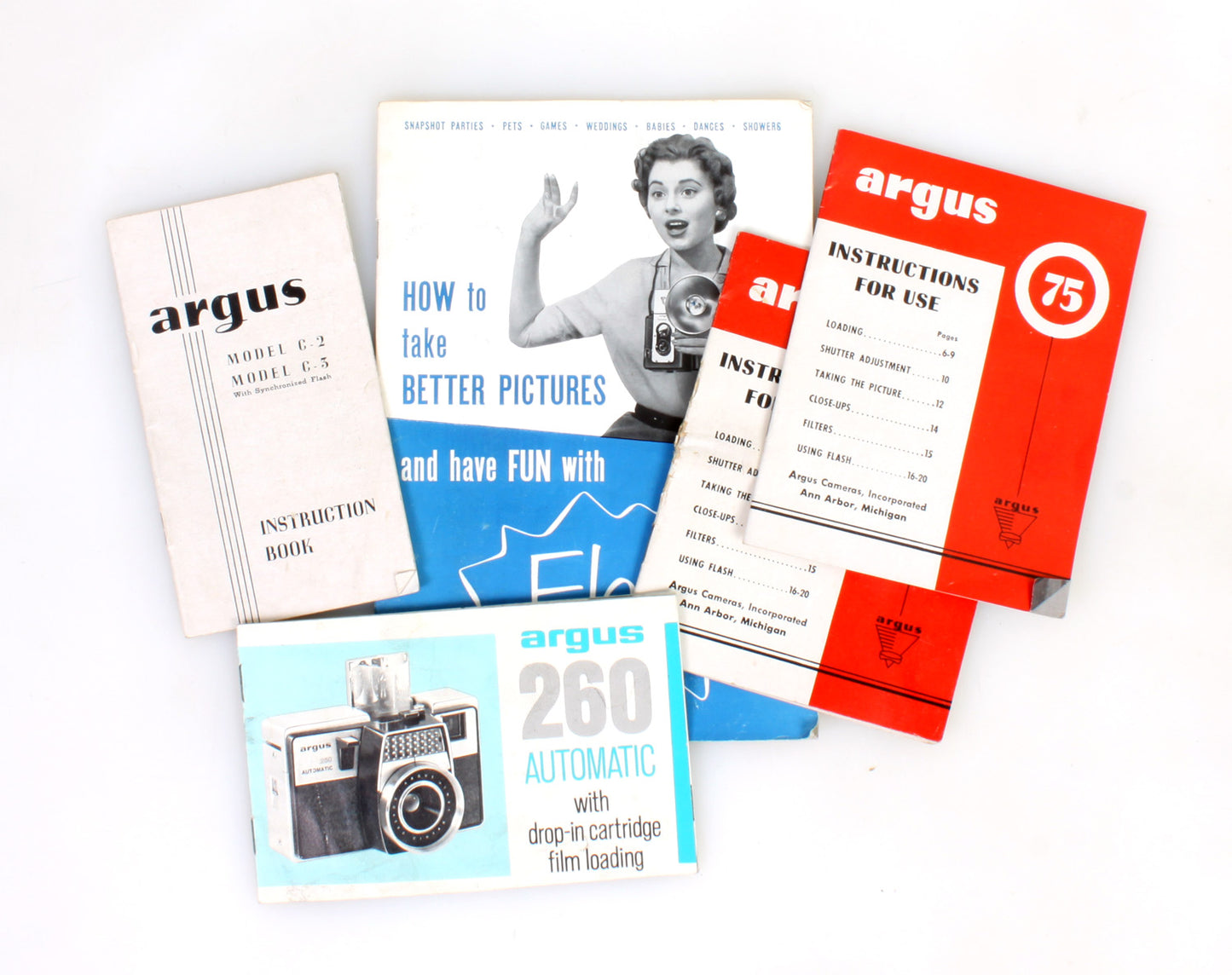 Argus Camera Literature, Lot of 5