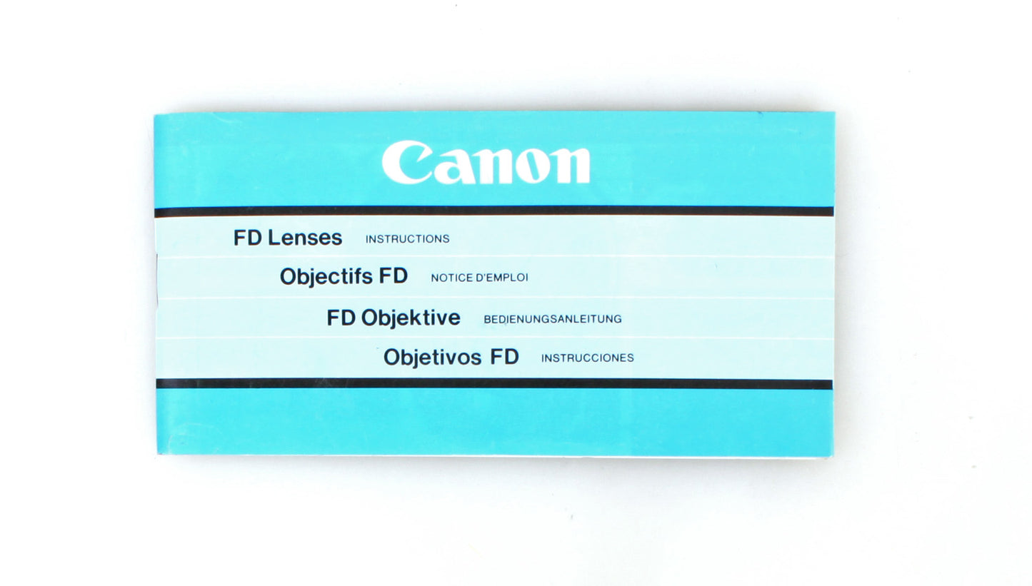 CANON FD LENSES INSTRUCTION MANUAL