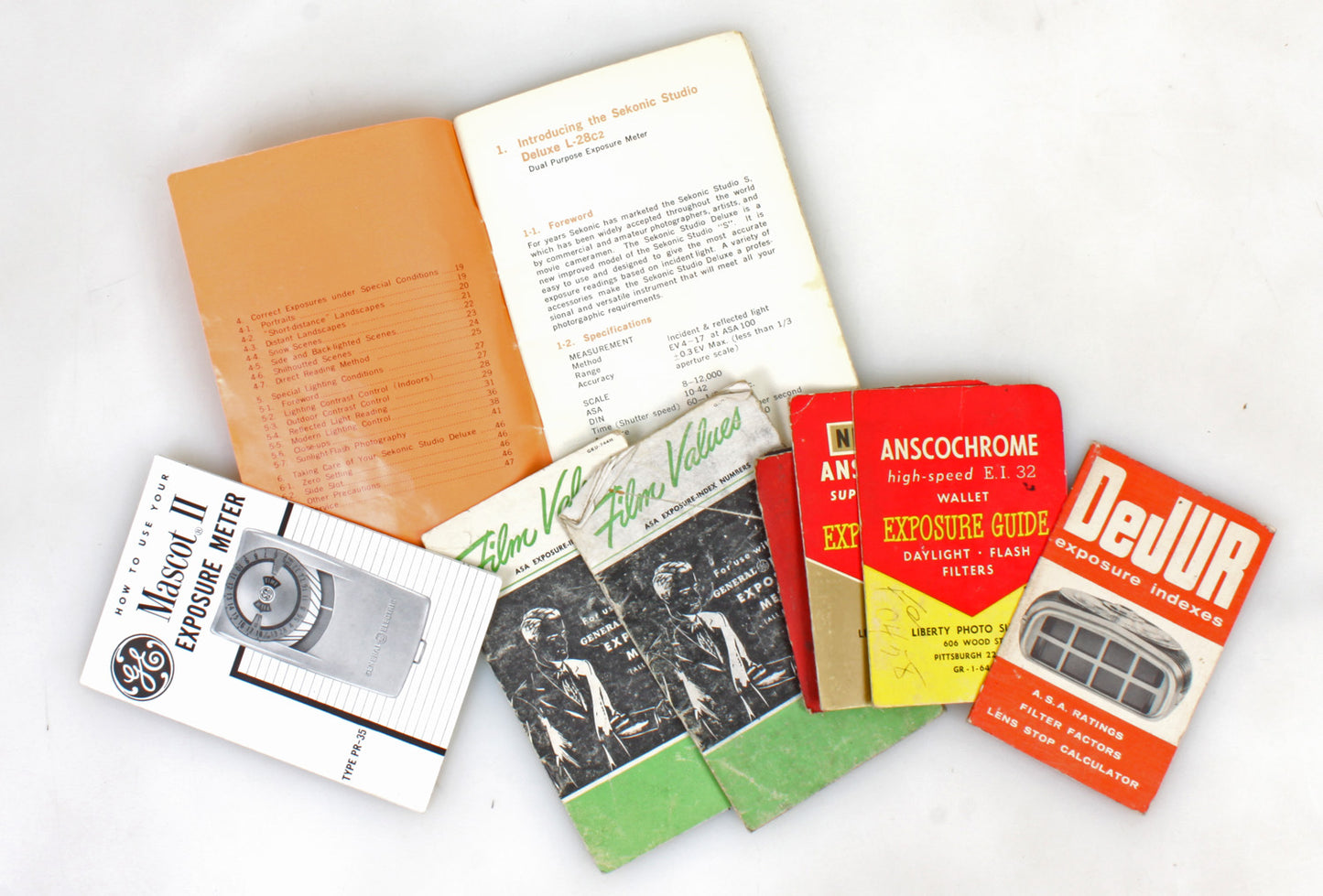 VINTAGE LIGHT METER INFO LOT & INSTRUCTION MANUAL
