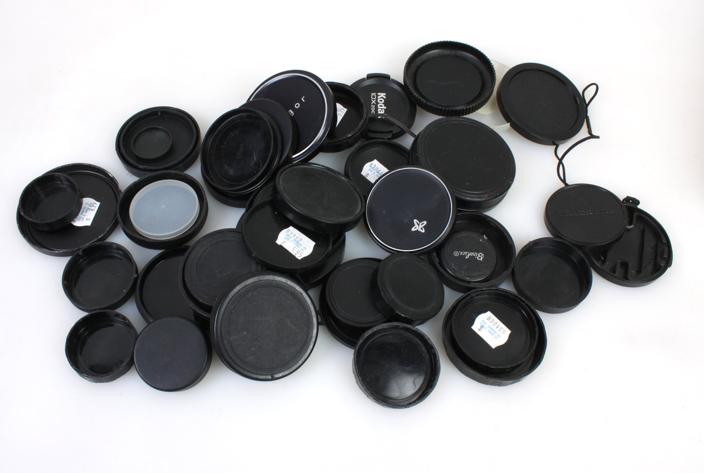 CAMERA LENS CAPS COLLECTION, 50 VARIOUS SIZES