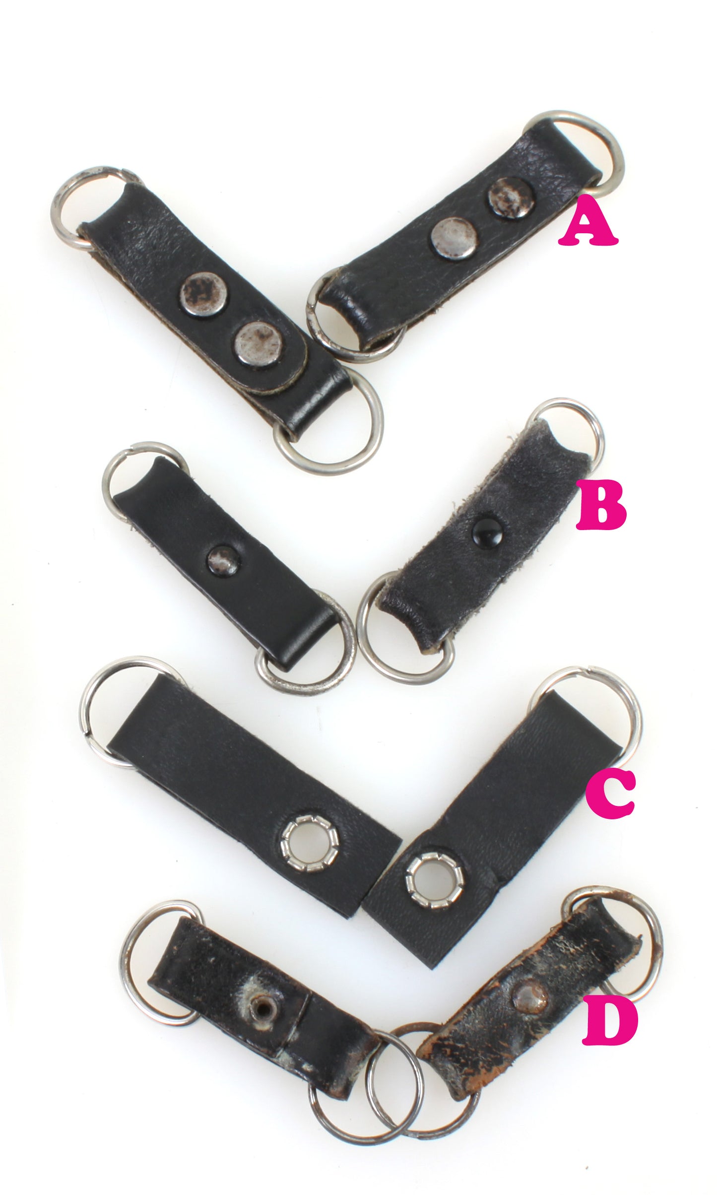 CAMERA STRAP LUG RINGS WITH LEATHER PROTECTORS •• 1 SET ••