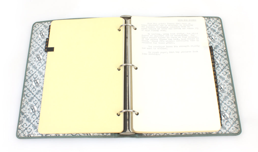 PHOTOGRAPHY NOTE BOOK RARE ON FILM DEVELOPERS FORMULAS/ EXPOSURE FACTORS