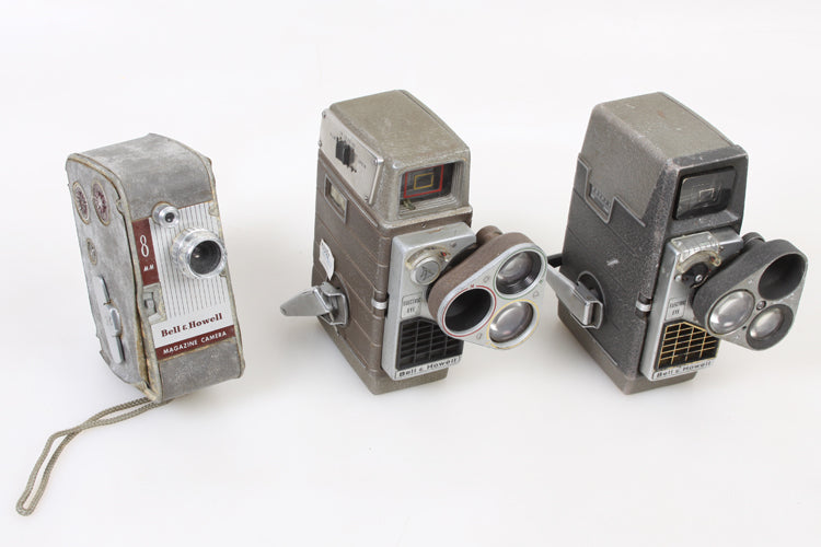 BELL AND HOWELL 8MM CINE/MOVIE CAMERA LOT OF 3 PARTS