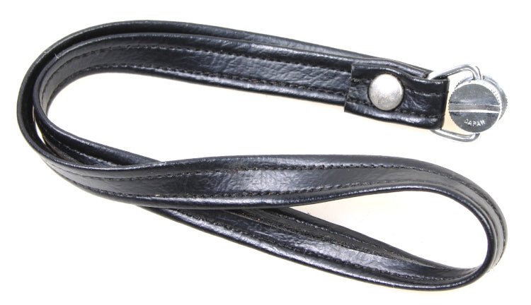 Vintage 1960s Black Faux Leather Camera Swivel Wrist Strap