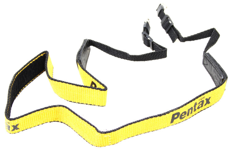 Vintage Black and Yellow Pentax Camera Strap