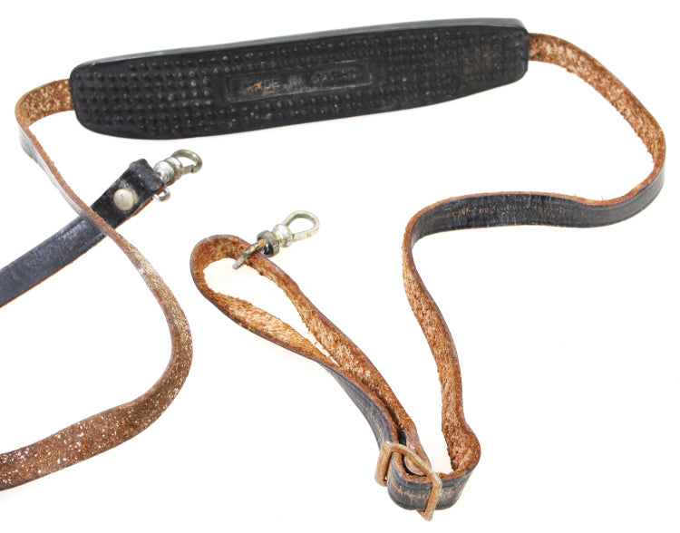 Vintage 1980s Asahi Pentax Brown Leather Camera Strap with Metal Clips