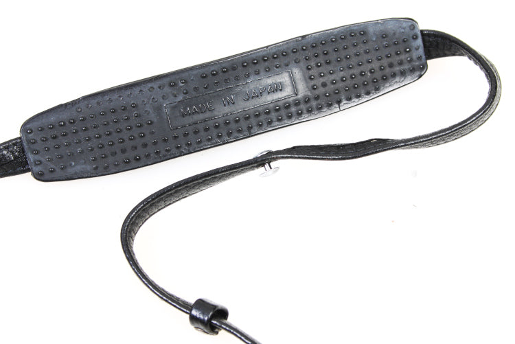 Vintage 1960s Black Leather Honeywell Pentax Neck Strap with Rubber Neck Pad