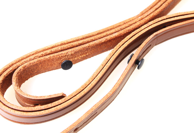 Vintage 1940s Thin Burnt Sienna Brown Leather Camera Neck Strap