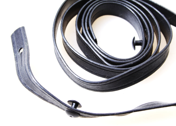 Vintage 1970s Thin Black Vinyl Camera Neck Strap with Plastic Fixtures