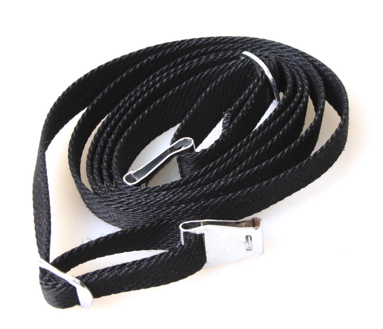 Fine Weave Black Fabric Camera Strip with Silver Metal Clips