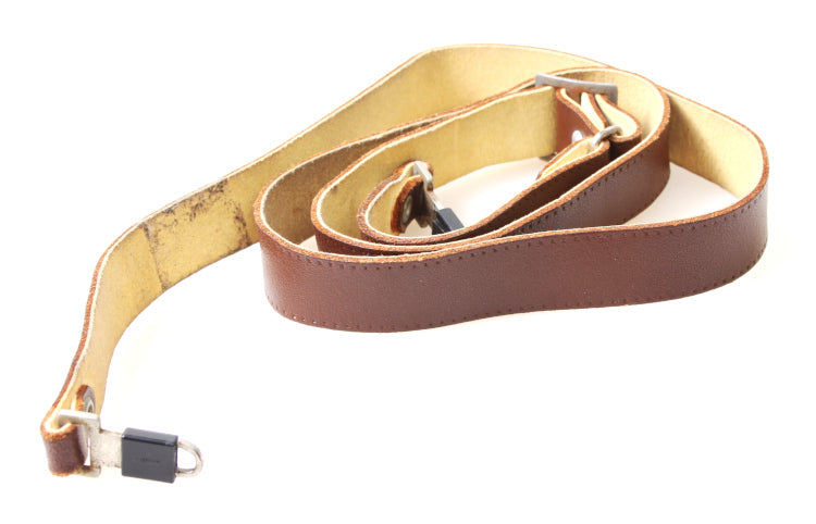 Classic Wide Brown 1980s Vintage Camera Strap with Locking Clips