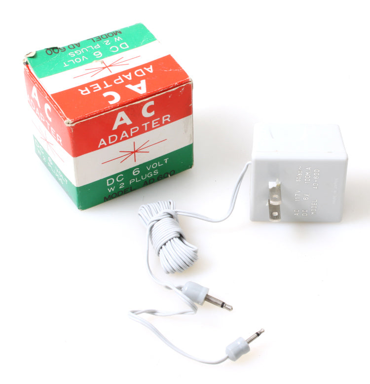 Vintage AC Adapter DC 6 Volt W 2 Plugs Model AD 600 in Box