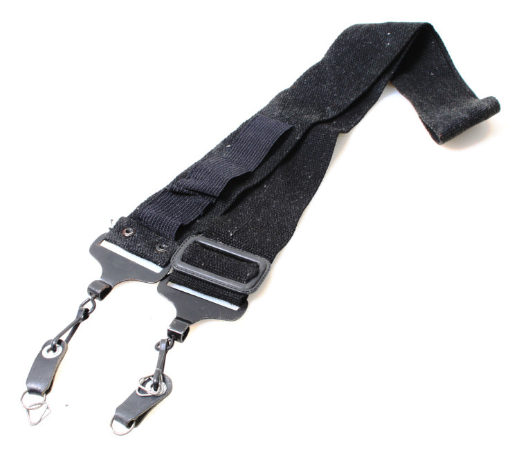 Vintage 1960s Extra Wide Black Fabric Camera Strap, Extra Long