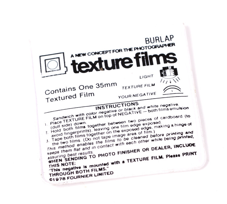 Darkroom 35mm Texture Screen for Darkroom Printing, Burlap Pattern