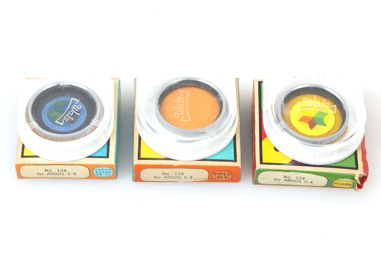 85b (Orange) + Yellow + Blue Filters for Argus C4 New in Box Set 3