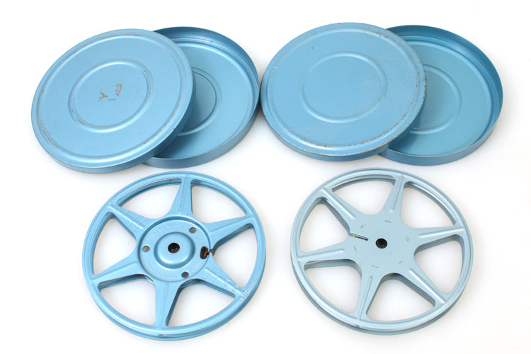 Movie Reels & Cans Set of 4 Blue