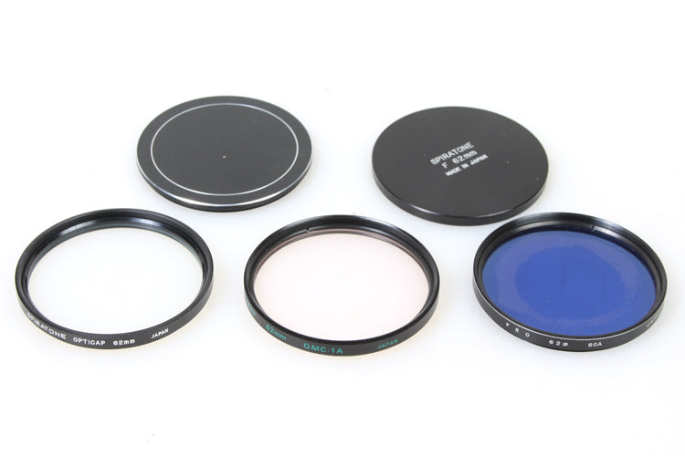 62mm Filters 3 W Front + Rear Caps Sky Opticap 80a Blue