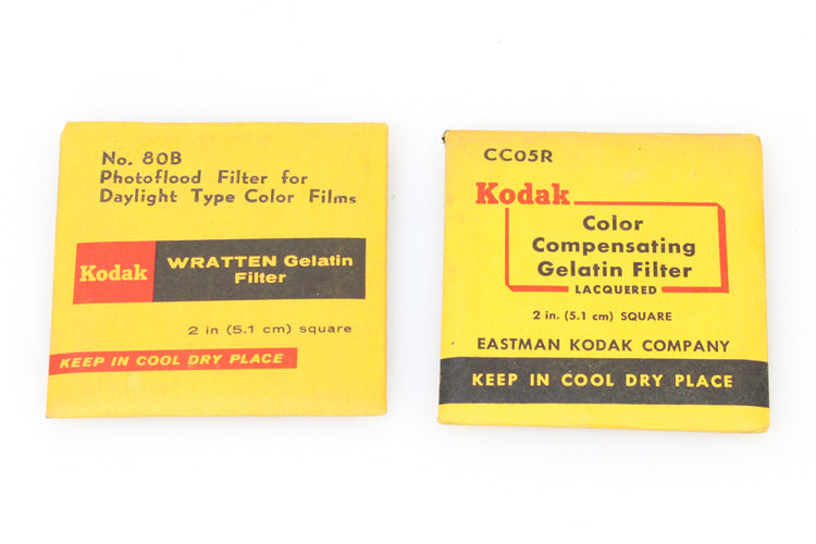 80b + Cc05r Gelatin 2 Inch Square Filters Kodak Wratten Set 2 New