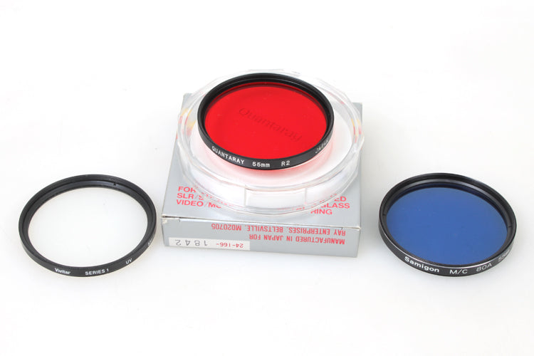 55mm Filters 3 Uv Red Blue 80a