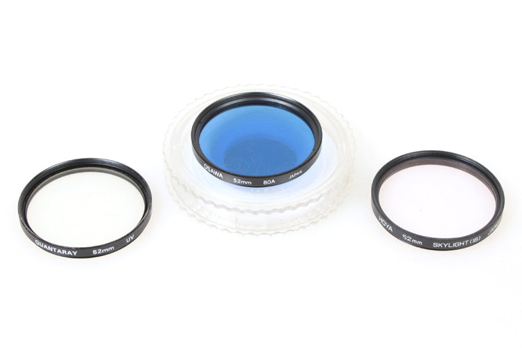 52mm Filters (3) Sky 80a Blue UV/ Haze