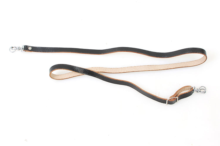 Vintage Black Leather Camera Strap w/ Clips