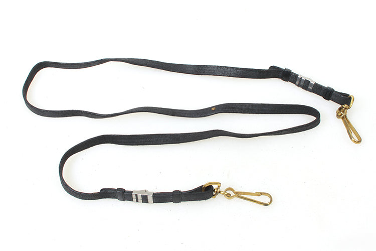 Thin Black Strap w/ Brass Clips