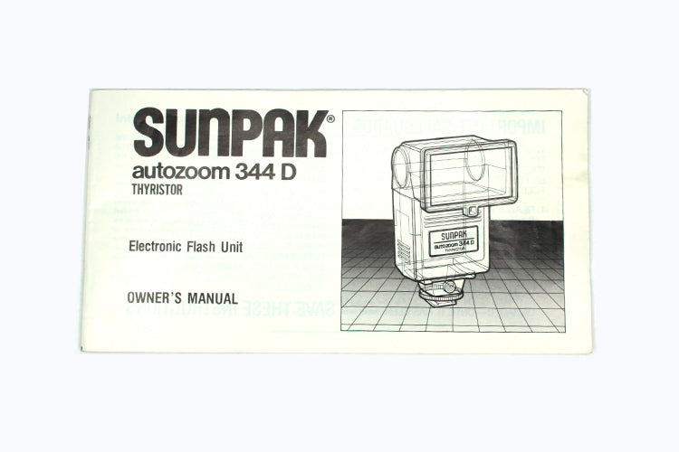 Autozoom 344d Sunpak Thyristor Original Instruction Manual