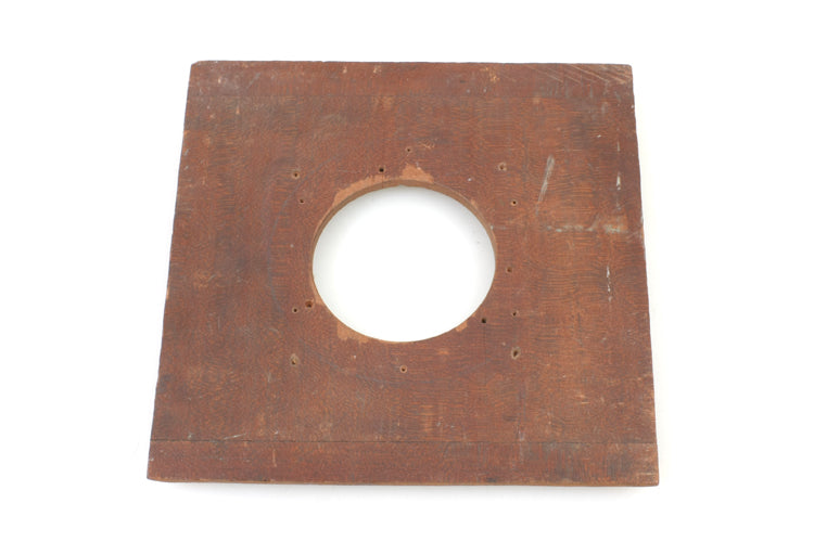 Vintage Wooden Lens Board 6 3/4 X 6 3/4 W/ 2 1/2 Inch Opening