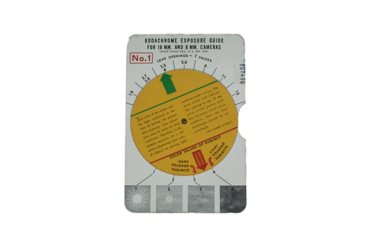 Kodachrome Exposure Guide For 16mm And 8mm Cameras