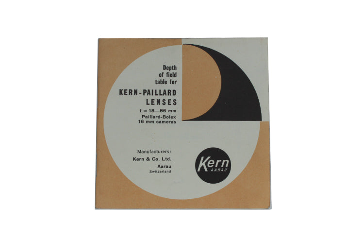 Depth Of Field Table For Kern-Paillard Lenses