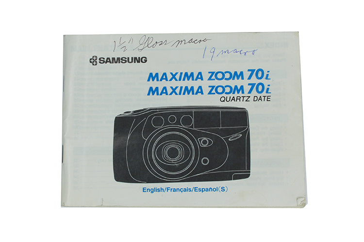 Samsung Maxima Zoom 70i And Maxima Zoom 70i Quartz Date Manual