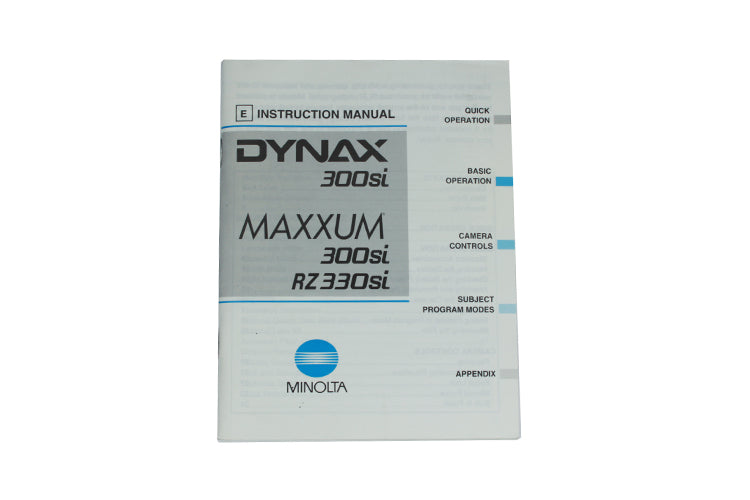 Minolta Dynax 300si And Maxxum 300si Rz330si Manual