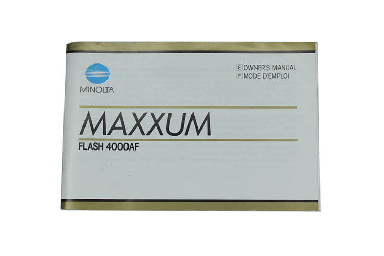 Minolta Maxxum Flash 4000af Owners Manual
