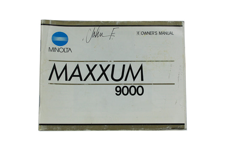 Minolta Maxxum 9000 Owners Manual. English Language
