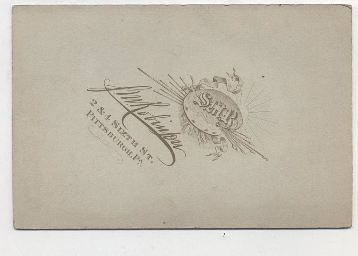 Cabinet Card~Four Adorable Siblings//White Vingette//Family Photo//Portrait//b&w