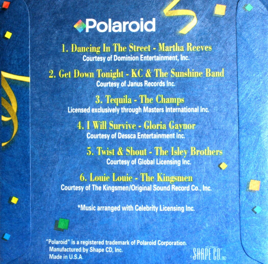 Polaroid Music CD, Vintage, //Party Music//Shape CD//Reuse Project Part One Per Order