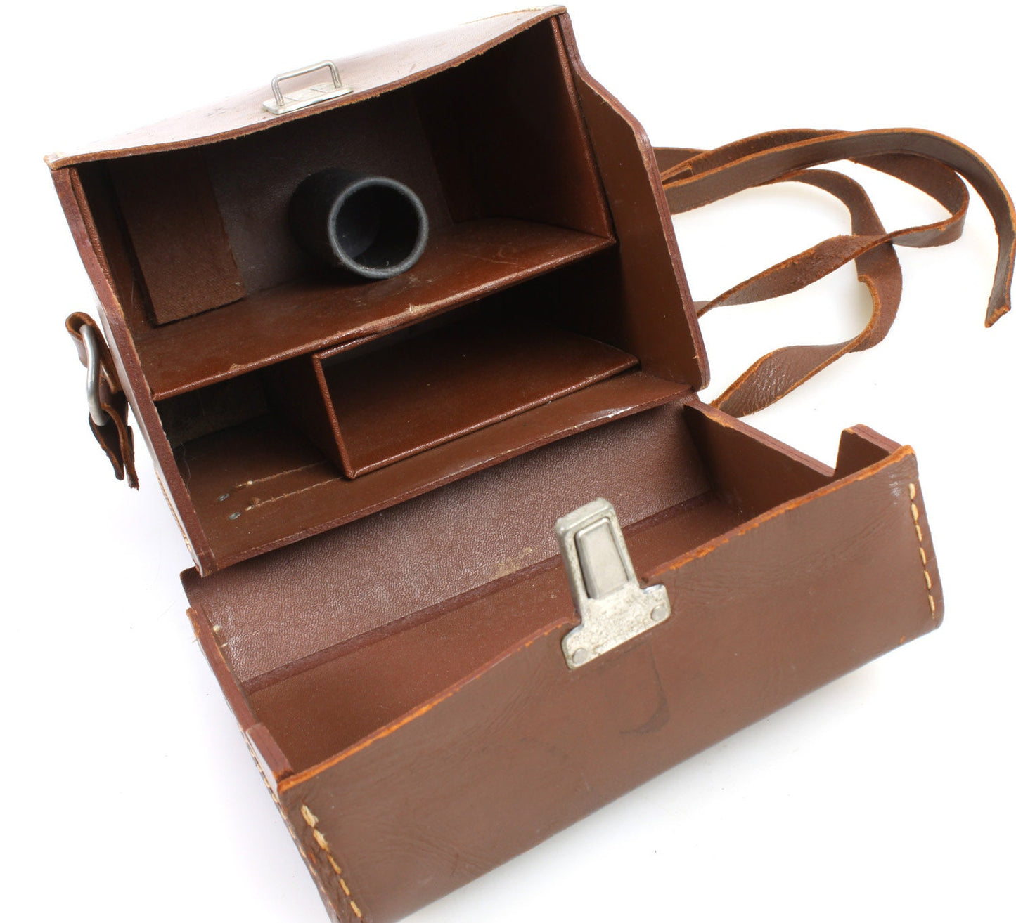 Brown Leather 1940s Bell & Howell Case//Purse