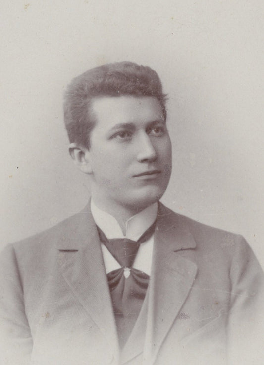 Soft Young Man Wearing an Over-Sized Tie and Three Piece Suit. CDV.