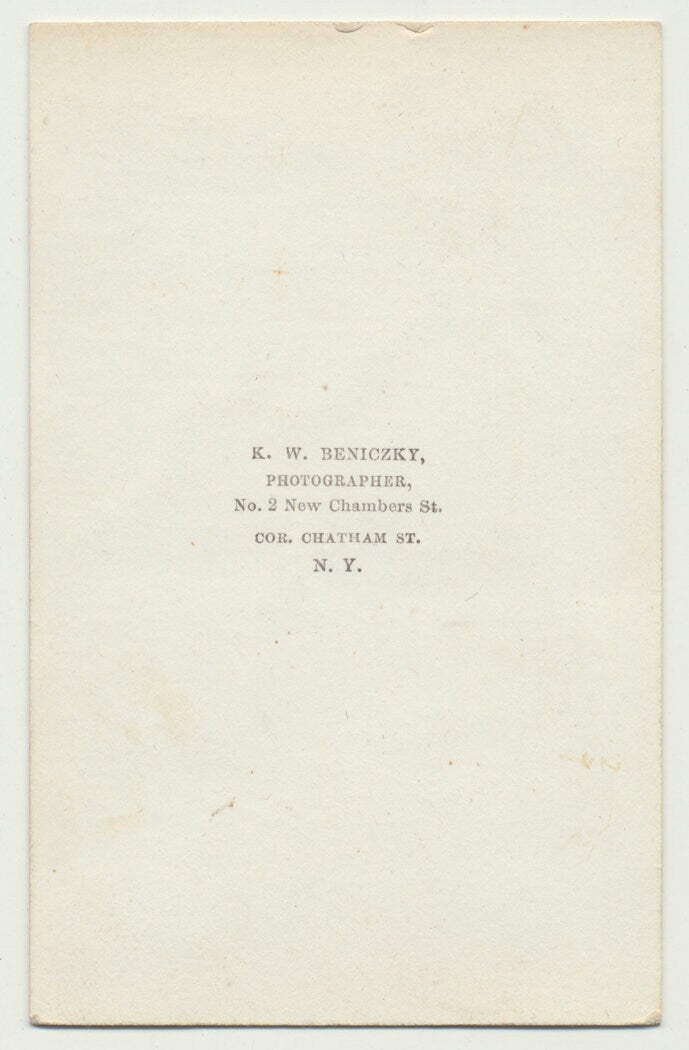 Displeased Looking Slim Man in a Chunky Coat. CDV. New York, United States.