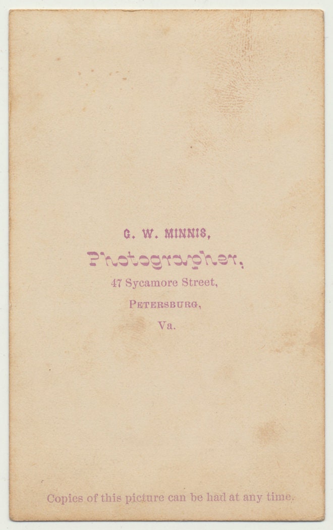 Man w/ Scraggly Hair, Beard in Three Piece Suit. Hand Tinted CDV. Petersburg, VA