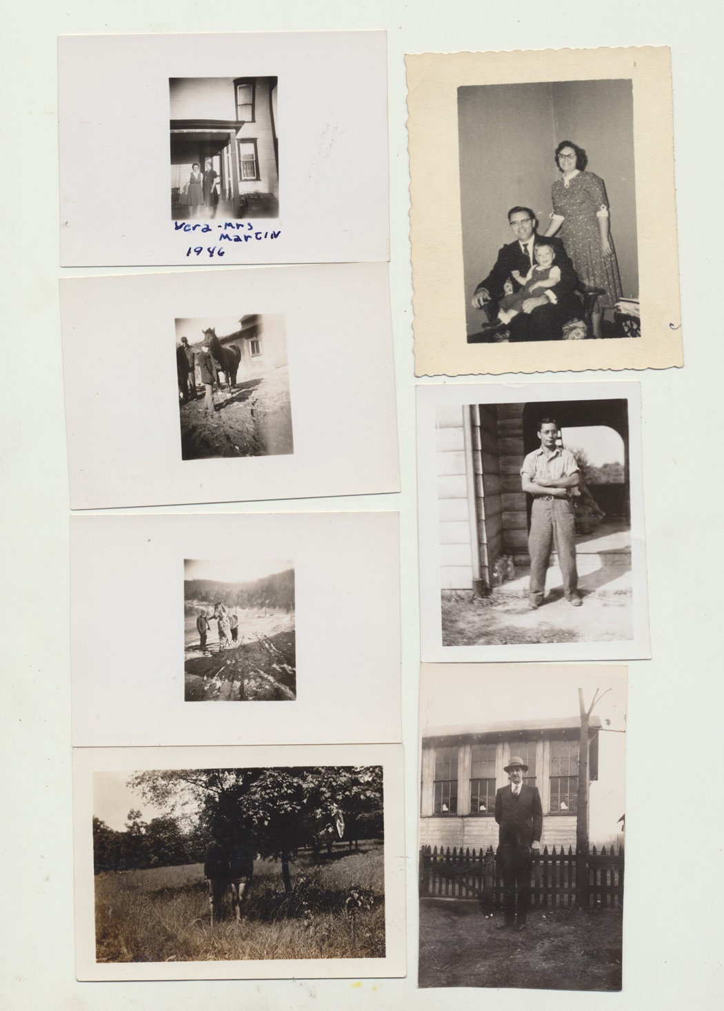 Large Lot of Found Photos. Snapshots. 44 Silver Prints. People, Places, Animals.