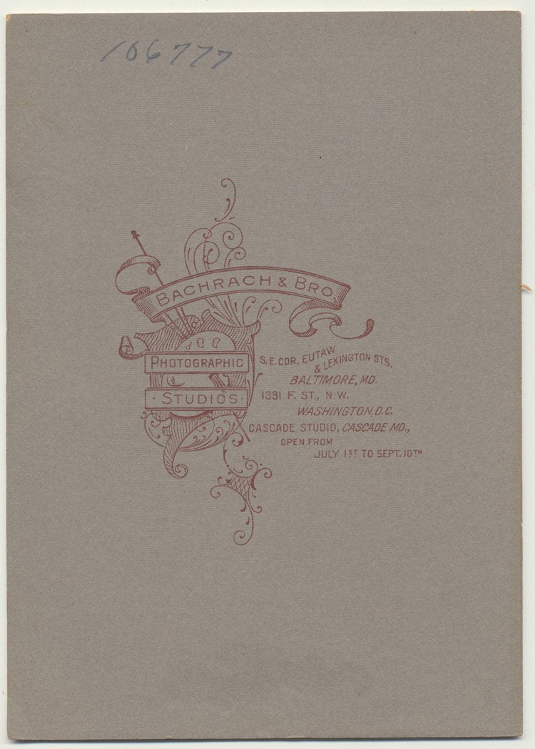 Androgynous Woman in Turtleneck. Mounted Albumen Print. MD or Washington, DC.