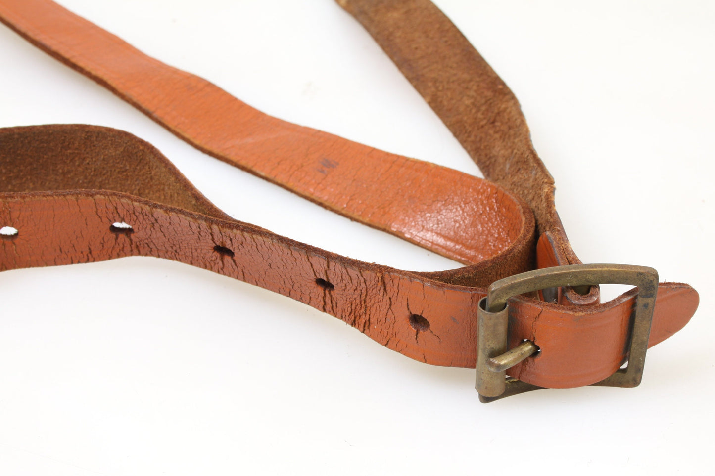 Camera Strap Brown Leather w/ Brass Clip, 1960s