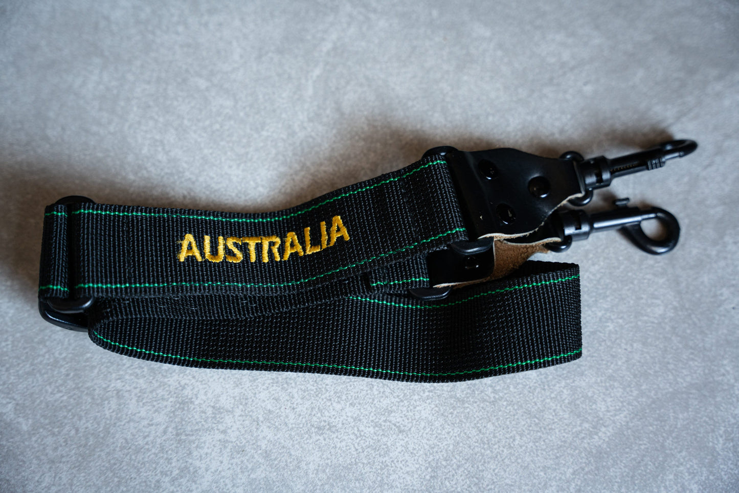 Vintage Black and Green Camera Strap - Branded Australia