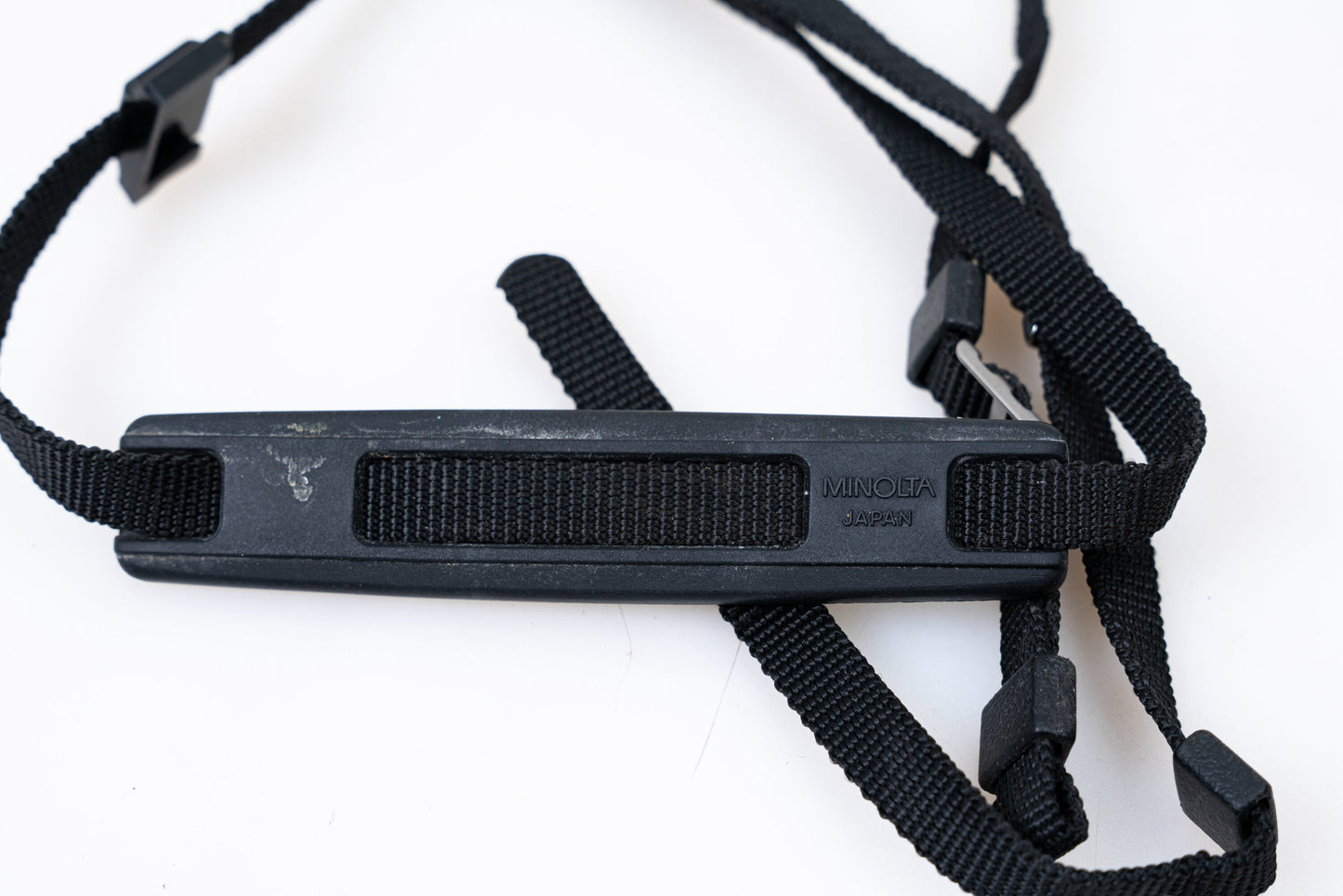 Vintage Black Cloth Minolta Camera Strap w/ Protectors - SRT Series
