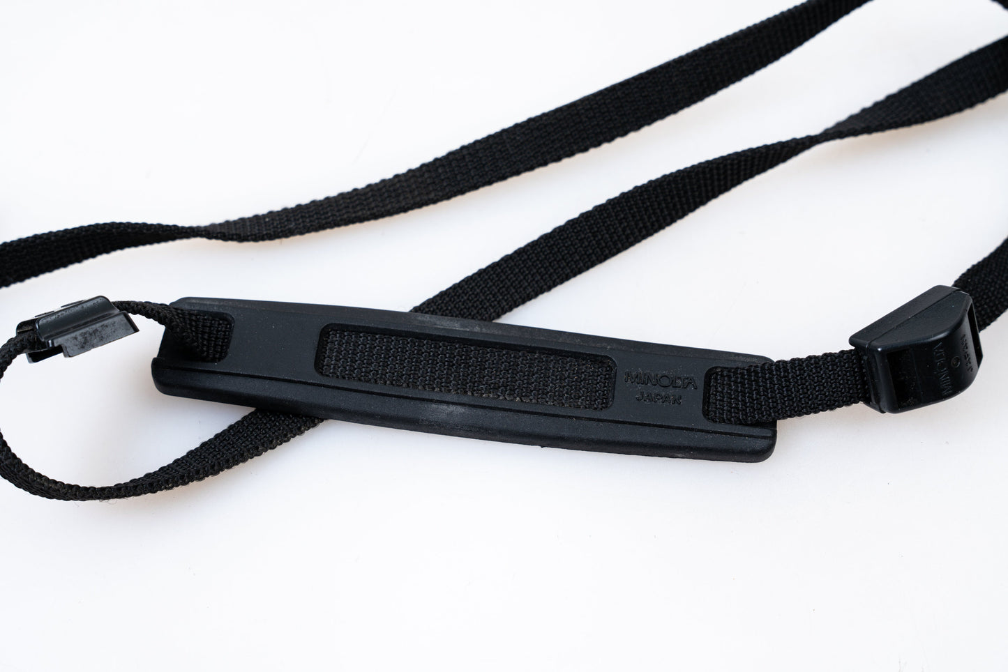 Vintage Black Minolta Strap w/ Battery Holder and Eyepiece Cover