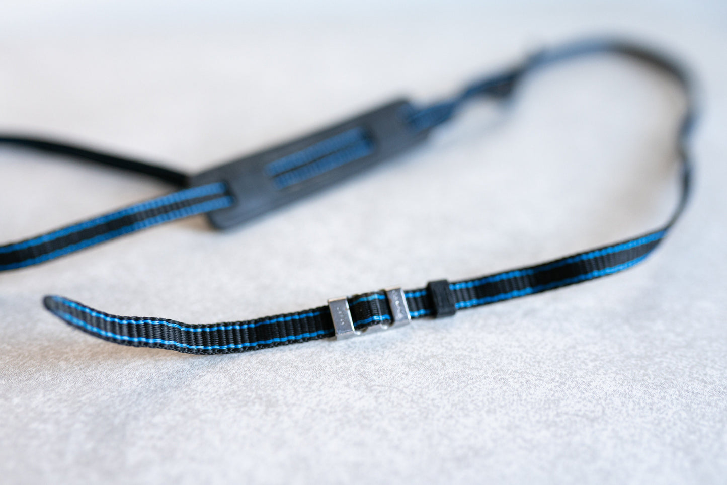 Vintage Olympus Camera Strap - Black and Blue